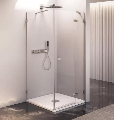 Zuhanyajtó, Sapho Polysan FORTIS EDGE nyílóajtó sarokbelépéshez, 90 cm, jobbos FL1290R