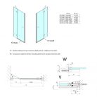 Zuhanyajtó, Sapho Polysan FORTIS EDGE nyílóajtó fix résszel, 100 cm, jobbos FL1610R