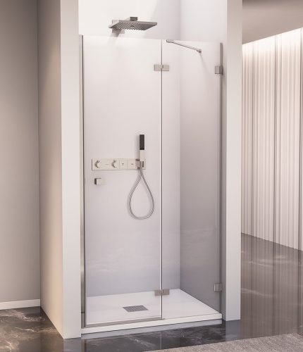 Zuhanyajtó, Sapho Polysan FORTIS EDGE nyílóajtó fix résszel, 110 cm, jobbos FL1611R