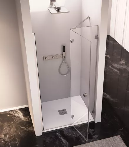 Zuhanyajtó, Sapho Polysan FORTIS EDGE nyílóajtó fix résszel, 110 cm, jobbos FL1611R