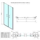 Zuhanyajtó, Sapho Gelco LORO duplaszárnyas nyílóajtó, 120 cm GN4312