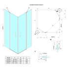 Zuhanyajtó, Sapho Gelco LORO nyílóajtó fix résszel, sarokbelépős kabinhoz 100 cm GN4810