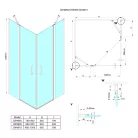 Zuhanyajtó, Sapho Gelco LORO nyílóajtó fixrésszel, sarokbelépős kabinhoz, 80 cm GN4880