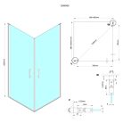 Zuhanyajtó, Sapho Gelco LORO nyílóajtó, sarokbelépős kabinhoz, 90 cm GN4990
