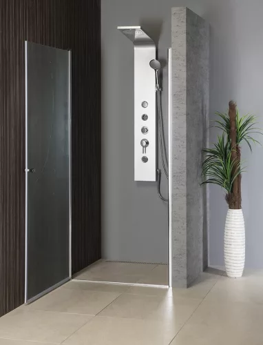 Zuhanyajtó, Aqualine PILOT nyílóajtó, 100 cm, matt üveg PT100