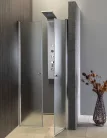 Zuhanyajtó, Aqualine PILOT duplaszárnyas nyílóajtó, 100 cm, matt üveg PT102