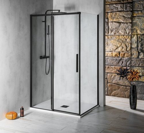 Fix fal, Sapho Polysan ALTIS LINE BLACK oldalfal, 100 cm, fekete AL6112B