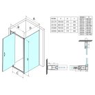 Fix fal, Sapho Gelco SIGMA SIMPLY oldalfal, 90 cm, brick üveg GS4390