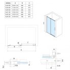 Zuhanyajtó, Sapho Polysan ALTIS LINE tolóajtó, 150 cm, matt fekete AL4212B