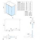 Zuhanyajtó, Sapho Polysan ALTIS LINE tolóajtó, 150 cm, matt fekete AL4212B