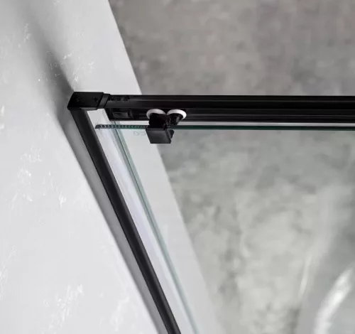 Zuhanyajtó, Sapho Gelco SIGMA SIMPLY BLACK tolóajtó, 110 cm, fekete GS1111B