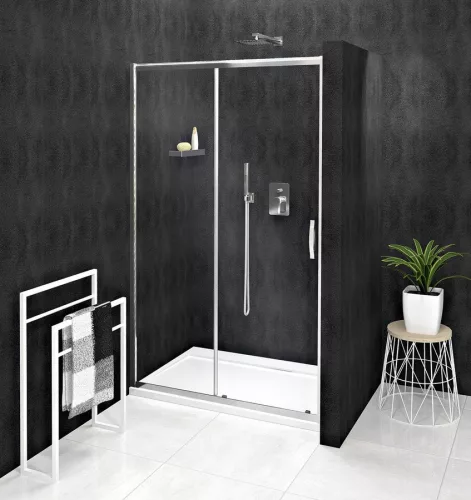 Zuhanyajtó, Sapho Gelco SIGMA SIMPLY tolóajtó, 130 cm, króm GS1113