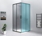 Zuhanyajtó, Sapho Gelco SIGMA SIMPLY BLACK tolóajtó sarokbelépéshez, 100 cm, brick üveg GS2410B