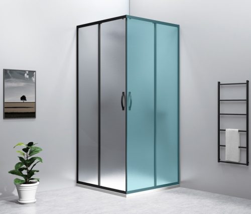 Zuhanyajtó, Sapho Gelco SIGMA SIMPLY BLACK tolóajtó sarokbelépéshez, 100 cm, brick üveg GS2410B