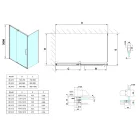 Zuhanyajtó, Sapho Polysan ROLLS LINE tolóajtó, 150 cm RL1515