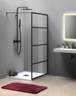 Zuhanyfal, Sapho Gelco CURE BLACK fix zuhanyfal, 70 cm, matt fekete CB70