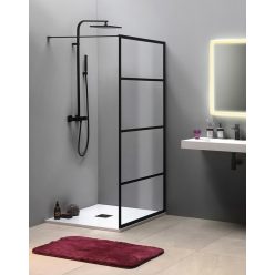   Zuhanyfal, Sapho Gelco CURE BLACK fix zuhanyfal, 70 cm, matt fekete CB70