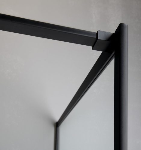 Zuhanyfal, Sapho Gelco CURE BLACK fix zuhanyfal, 90 cm, matt fekete CB90