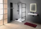 Zuhanyfal, Sapho Gelco CURE BLACK fix zuhanyfal, 90 cm, matt fekete CB90