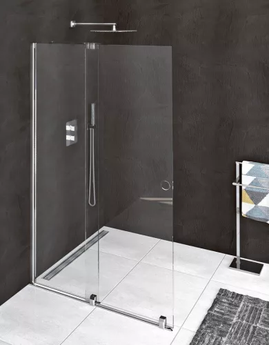 Zuhanyajtó, Sapho Polysan MODULAR SHOWER tolóajtó fix résszel, 100 cm MS5-100