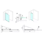 Zuhanyajtó, Sapho Polysan MODULAR SHOWER tolóajtó fix résszel, 100 cm, fekete MS5-100B