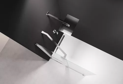 Zuhanyajtó, Sapho Polysan MODULAR SHOWER tolóajtó fix résszel, 120 cm MS5-120