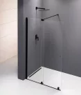 Zuhanyajtó, Sapho Polysan MODULAR SHOWER tolóajtó fix résszel, fekete 120 cm MS5-120B