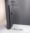Zuhanyajtó, Sapho Polysan MODULAR SHOWER tolóajtó fix résszel, fekete 120 cm MS5-120B