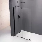 Zuhanyajtó, Sapho Polysan MODULAR SHOWER tolóajtó fix résszel, fekete 140 cm MS5-140B