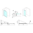 Zuhanyajtó, Sapho Polysan MODULAR SHOWER tolóajtó fix résszel, fekete 140 cm MS5-140B
