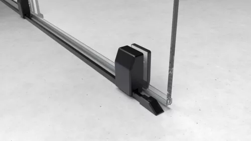 Zuhanyajtó, Sapho Polysan MODULAR SHOWER tolóajtó fix résszel, fekete 160 cm MS5-160B