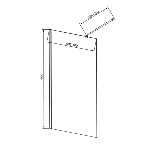 Walk-in, Aqualine Walk-in Fix zuhanyfal, 100x190cm, matt üveg WI100