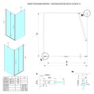 Zuhanyajtó, Sapho Gelco LORO harmónikaajtó, 70 cm GN4570