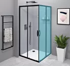 Zuhanyajtó, Sapho Gelco SIGMA SIMPLY tolóajtó sarokbelépéshez, 80 cm, matt fekete GS2180B