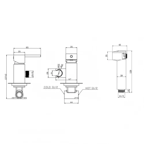 Falba süllyesztett csaptelep, Aqualine bidézuhannyal, gégecsővel, króm SK301