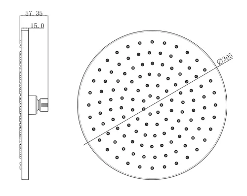 Trópusi zuhany, Sapho Fejzuhany, kerek ABS/króm SK380