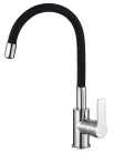 Mosogató csaptelep, Aqualine Lore flexibilis kifolyóval, fekete/króm 1106-70