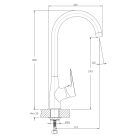 Mosogató csaptelep, Aqualine Lotta Mosogató-csaptelep, matt fekete LT603B
