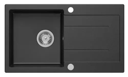 Mosogatótálca, Sapho Gránit, egymedencés, csepegtetővel, 77x44cm, fekete 30874504