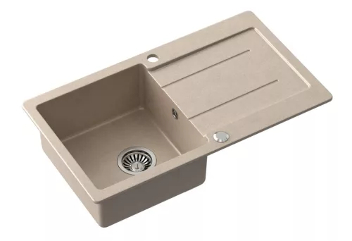 Mosogatótálca, Sapho Gránit, egymedencés, csepegtetővel, 77x44cm, bézs 30874505