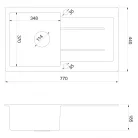 Mosogatótálca, Sapho Gránit, egymedencés, csepegtetővel, 77x44cm, bézs 30874505