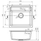 Mosogatótálca, Sapho Gránit, egymedencés, 53x50 cm, beige GR1032