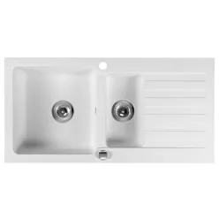   Mosogatótálca, Sapho Gránit mosogató, gyümölcsmosóval, 96x48cm, fehér GR1331