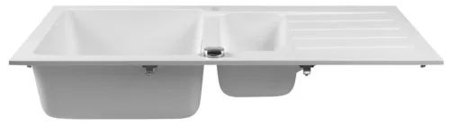 Mosogatótálca, Sapho Gránit mosogató, gyümölcsmosóval, 96x48cm, fehér GR1331