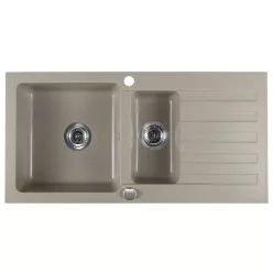   Mosogatótálca, Sapho Gránit mosogató, gyümölcsmosóval, 96x48cm, beige GR1332