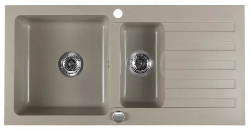 Mosogatótálca, Sapho Gránit mosogató, gyümölcsmosóval, 96x48cm, beige GR1332