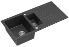 Mosogatótálca, Sapho Gránit mosogató, gyümölcsmosóval, 96x48cm, fekete GR1334