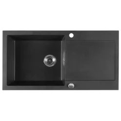   Mosogatótálca, Sapho Gránit mosogató, egymedencés 97x50 cm, fekete GR1614