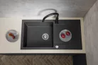 Mosogatótálca, Sapho Gránit mosogató, egymedencés 97x50 cm, fekete GR1614