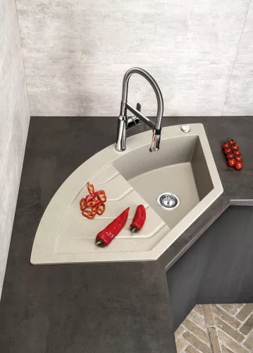 Mosogatótálca, Sapho Gránit mosogató, egymedencés 114x57,5 cm, beige GR1932